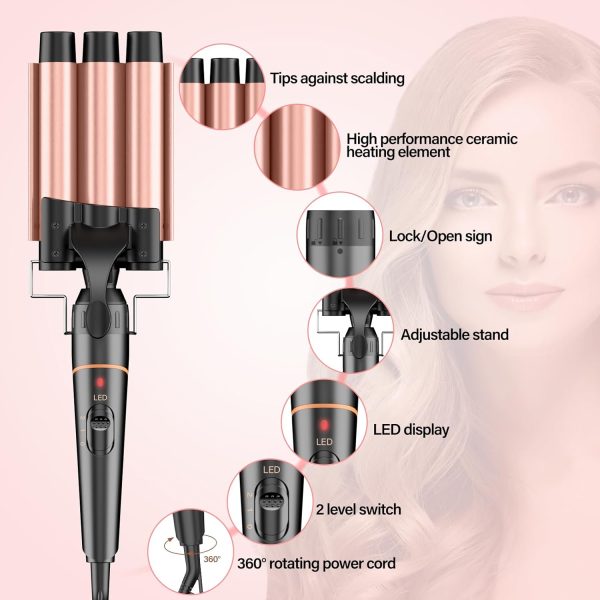 BESTOPE PRO Waver Curling Iron - 3 Barrel Hair Crimper Iron, 5 in 1 Curling - Image 4