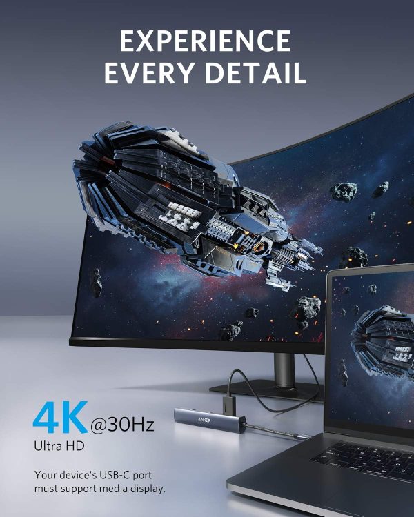 Anker 6-in-1 USB C Hub with 65W Power Delivery, 4K HDMI, 1Gbps Ethernet, - Image 4