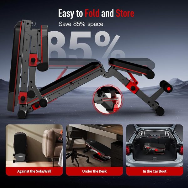 HARISON Adjustable Weight Bench with Leg Extension, Incline Decline - Image 4