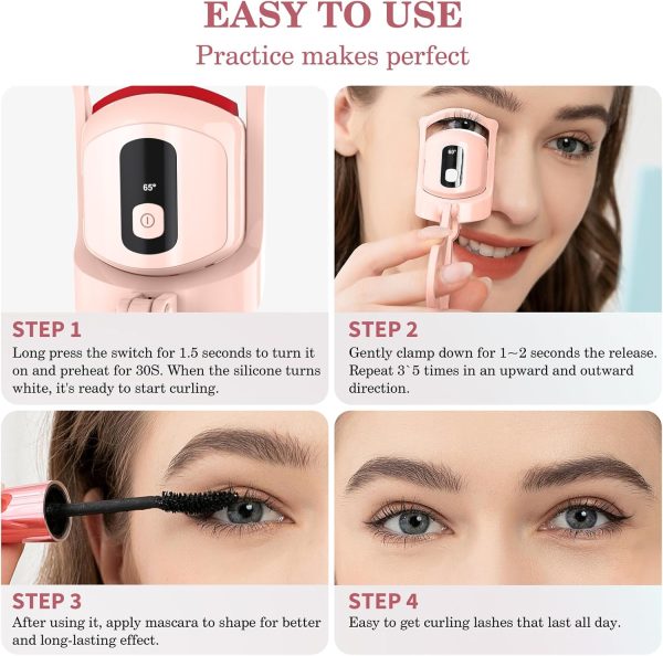 Heated Eyelash Curler, Temperature Display Heated Lash Curler with - Image 7