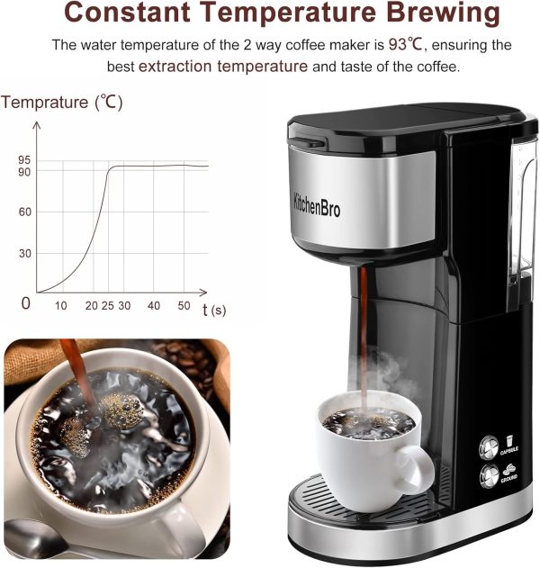 Single Serve Coffee Maker K Cup with Reservoir, Space Saver One Cup Coffee - Image 3