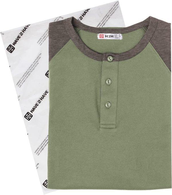 H2H Mens Henley - Raglan Short Sleeve Casual Slim Fit T-Shirts - Image 5