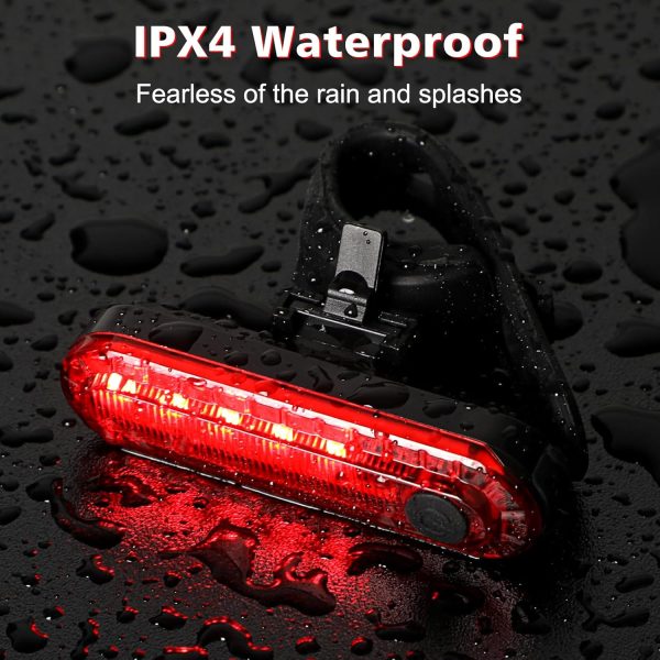 Ascher USB Rechargeable LED Bike Tail Light 2 Pack, Bright Bicycle Rear - Image 5