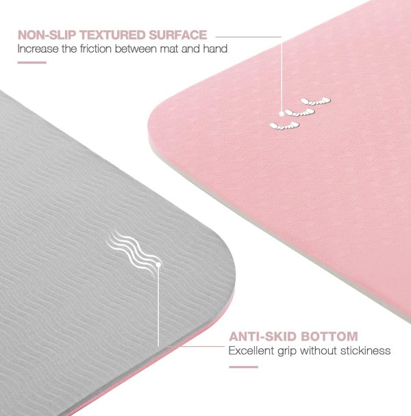 Yoga Mat Non Slip, Pilates Fitness Mats, Eco Friendly, Anti-Tear 1/4" Thick - Image 2
