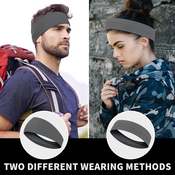 6 Pcs Sports Headbands for Men & Women, Sweatband Stretchy Headband Soft - Image 5