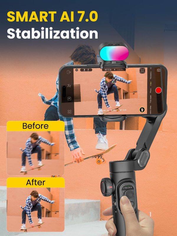 Phone Gimbal Stabilizer for iPhone 15 Pro Max Android Phones with Extension - Image 4