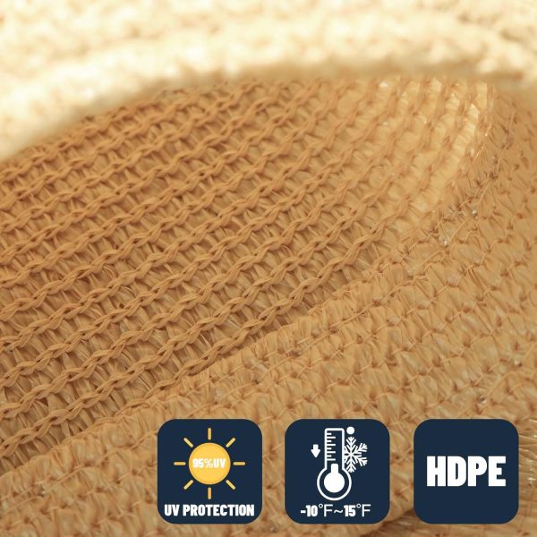 SUNNY GUARD Sun Shade Sail 14' X 14' Rectangle Sand UV Block Sunshade for - Image 4