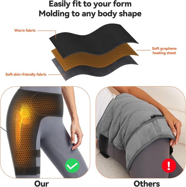 Yabuu Heated Massage Waist Hip Support Brace Heating Pad for Sciatica Pain - Image 7
