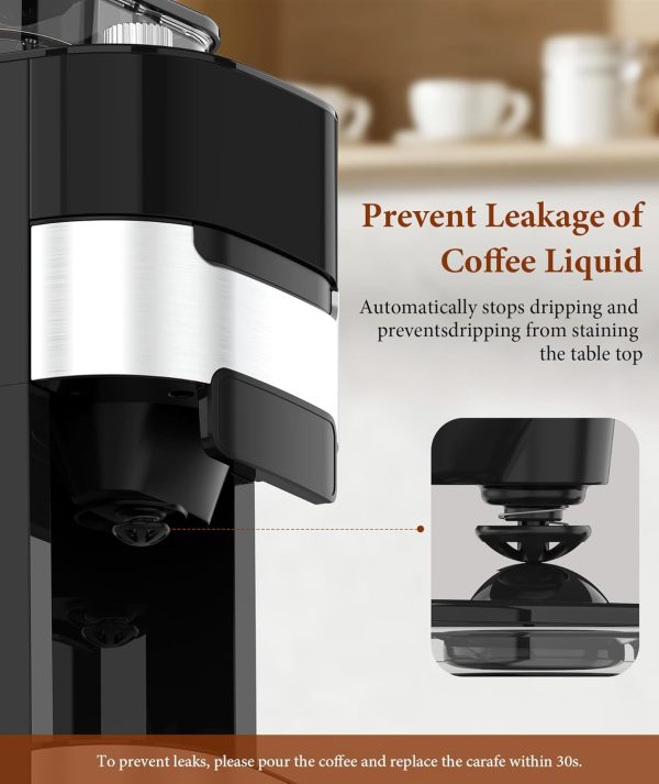 Joy Pebble 10-Cup Drip Coffee Maker with Grinder, Touch-Screen Drip Coffee - Image 7