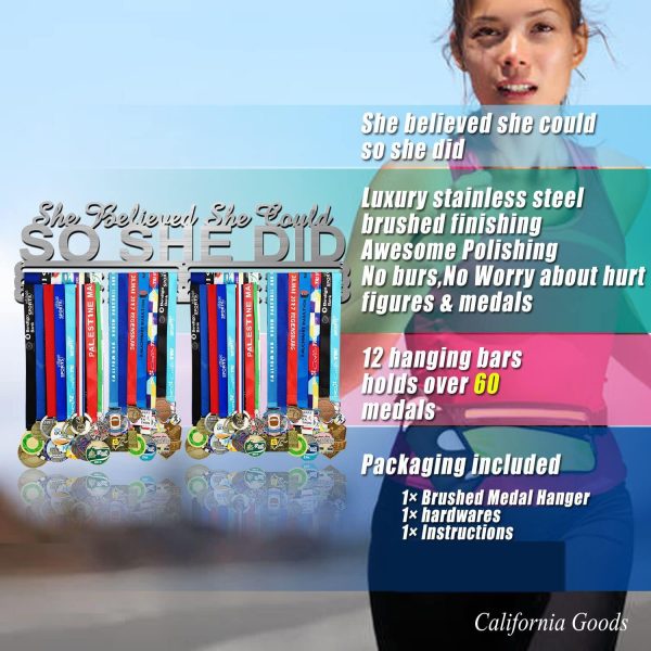 Race Medal Holder Wall Hanger,Marathon Medal Display and Runner Medal - Image 9