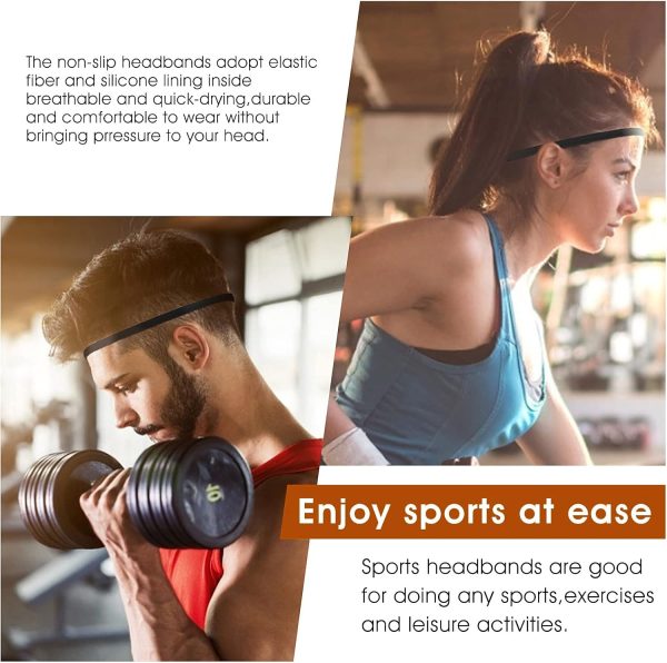 WLLHYF 4 Pieces Elastic Sport Headbands Non-Slip Running Sweat Bands Mini - Image 5