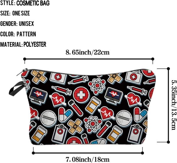 Black Medical Supply Cosmetic Bag for Women Cute Makeup Bag for Purse - Image 2