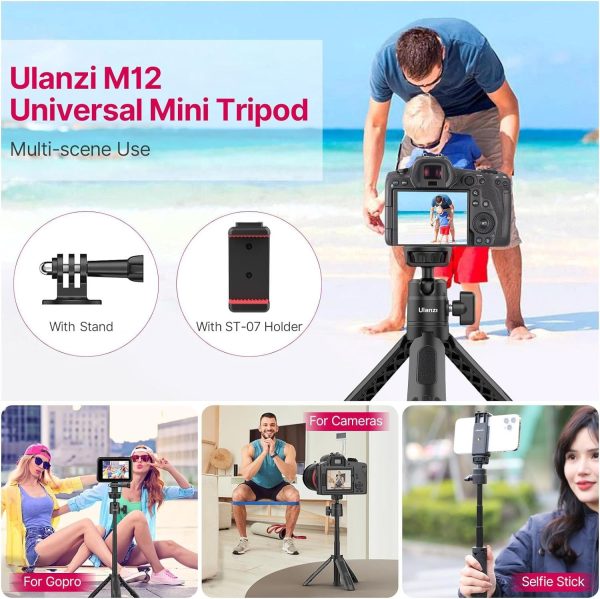 ULANZI M12 Extendable Selfie Stick for Action Camera, Portable Vlog Cell - Image 4