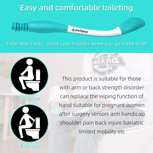 Toilet Aids Wiping Long Reach （2 Pack） Comfort Wipe Wand Bottom Buddy - Image 6