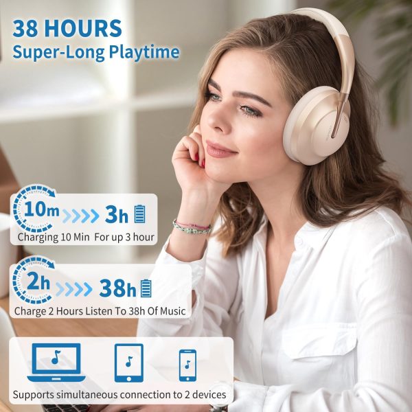 Wireless Bluetooth Headphones Active Noise Cancelling Over-Ear Headphones - Image 6