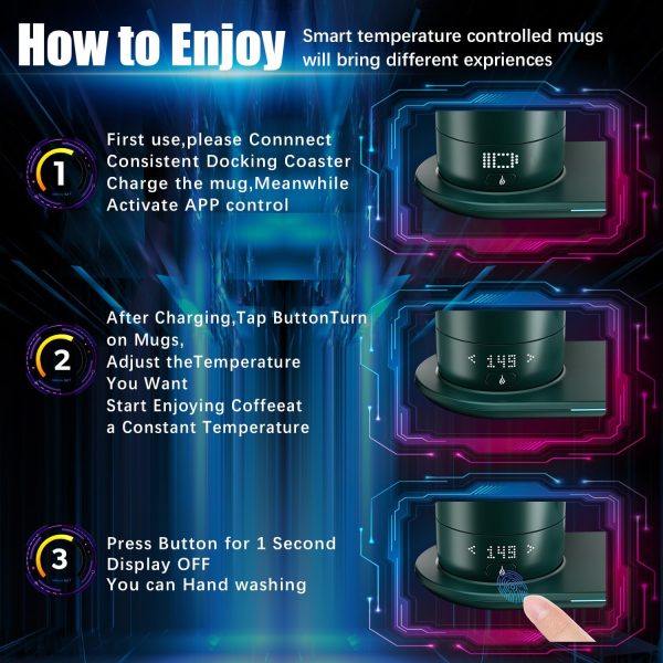 Smart Self Heating Coffee Mug 18 Oz Temperature Control Heated Coffee Mug - Image 3