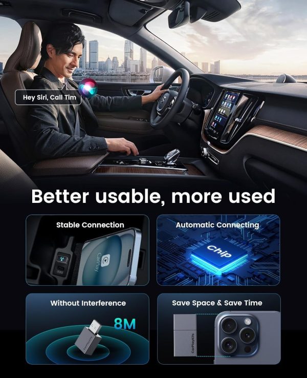 Wireless CarPlay Adapter for Apple, Plug and Play Low Latency Mini - Image 5