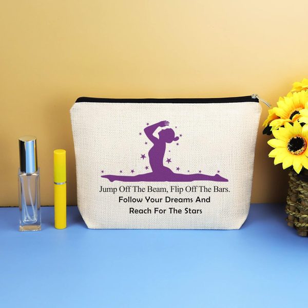 3 Pcs Gymnastics Lover Gifts for Women Girls Makeup Bag Gymnast Gift - Image 7