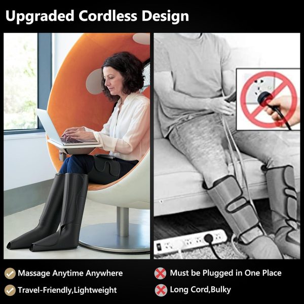 FIT KING Cordless Full Leg Massager Compression Boots, Rechargeable Foot - Image 2