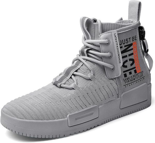 RUNMAXX Mens Fashion Walking Lace Up High Top Shoes Stylish Running - Image 2