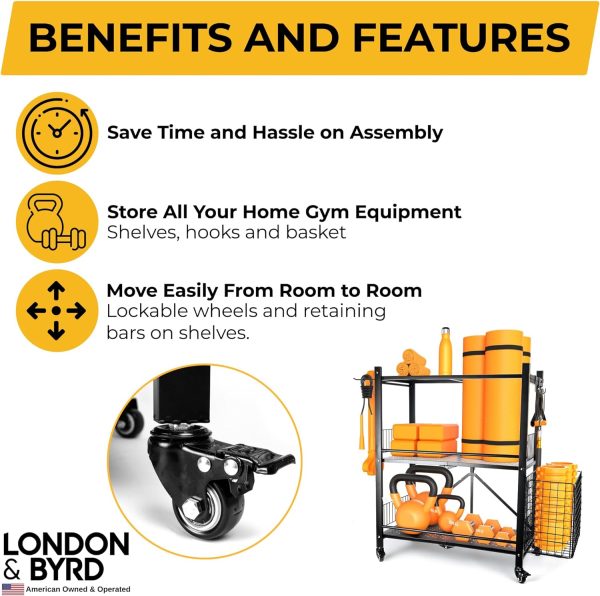 London & Byrd - Assemble in Minutes - Home Gym Storage Rack. Steel - Image 5
