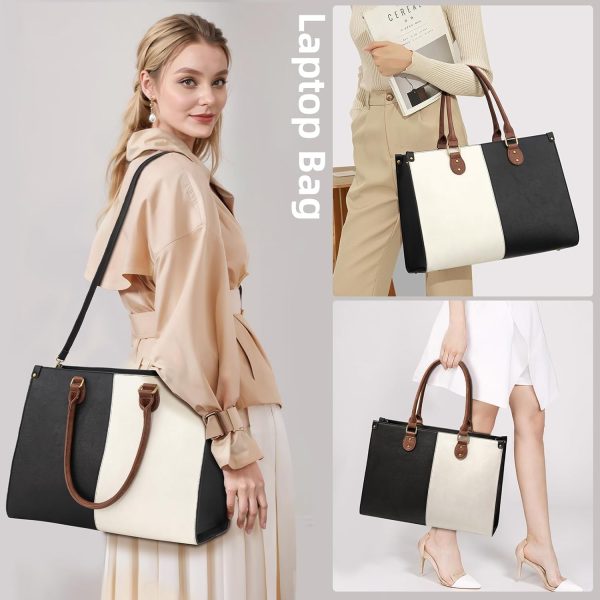 LOVEVOOK Laptop Bag for Women, 15.6 inch Laptop Tote Bag Vintage Work Bags - Image 8