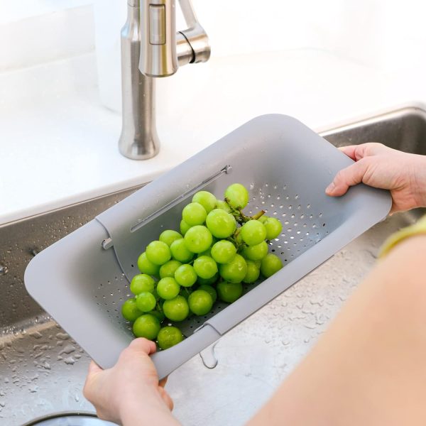 BLUE GINKGO Over the Sink Colander Strainer Basket - Wash Vegetables and - Image 7