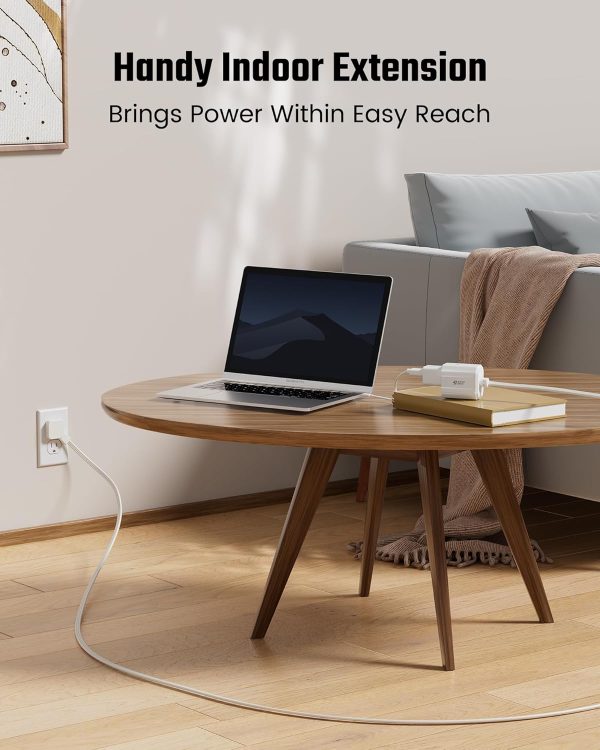 Extension Cord 15ft SUPERDANNY Mini Power Strip Ultra Right Angled Flat - Image 4