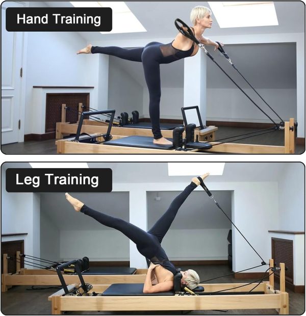 Pilates Double Loop Straps for Pilates Reformer, Fitness Metal D Ring - Image 4