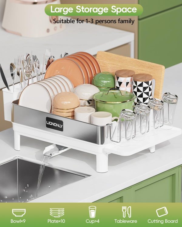 Dish Drying Rack, 304 Stainless Steel Dish Drainers for Kitchen Counter, - Image 6
