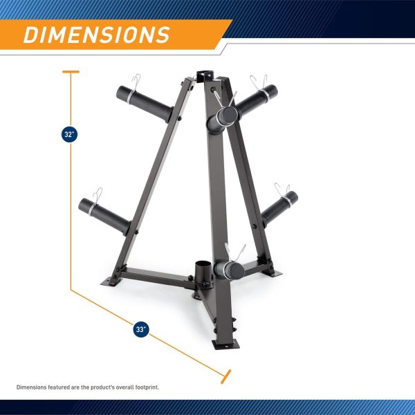 Marcy Olympic Weight Plate Tree for 2-Inch Plates Weight Storage Rack - Image 2
