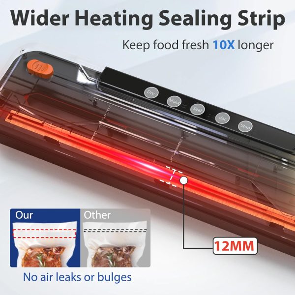 Vacuum Sealer Machine, Automatic Food Vacuum Sealer 5 Modes with 15 Sealer - Image 3