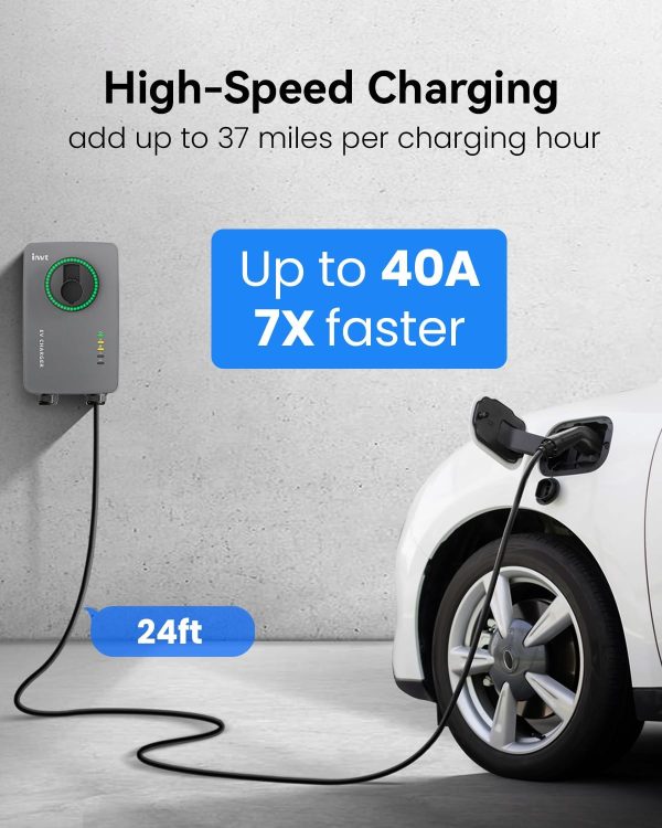 invt Level 2 EV Charger - 40 Amp EV Charger Level 2, NEMA 14-50 EVSE J1772 - Image 2