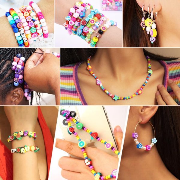 1000PCS Polymer Clay Beads Bracelet Making kit, 24 Style Cute Fun Beads - Image 6