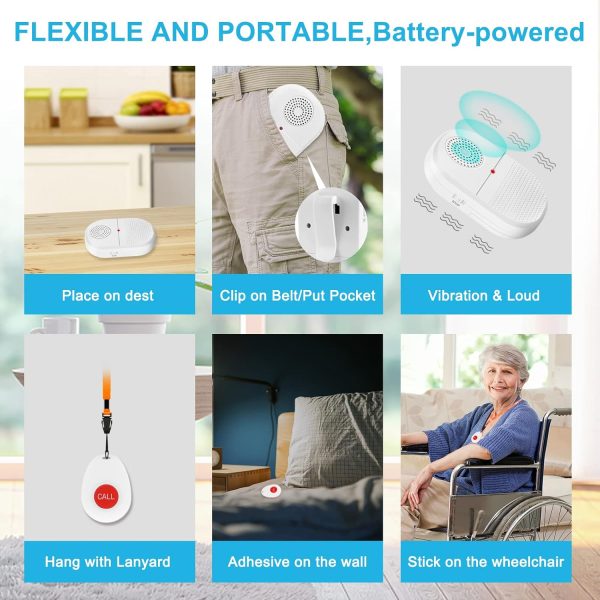 CallToU Wireless Caregiver Pager Call Button for Hard of Hearing 500FT - Image 3