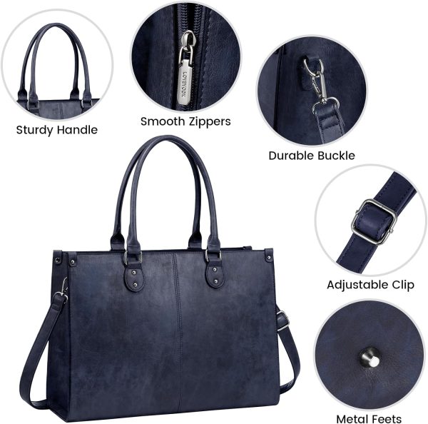 LOVEVOOK Laptop Bag for Women, 15.6 inch Laptop Tote Bag Vintage Work Bags - Image 4