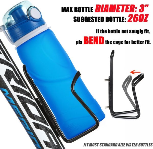 USHAKE Water Bottle Cages, Basic MTB Bike Bicycle Alloy Aluminum - Image 7