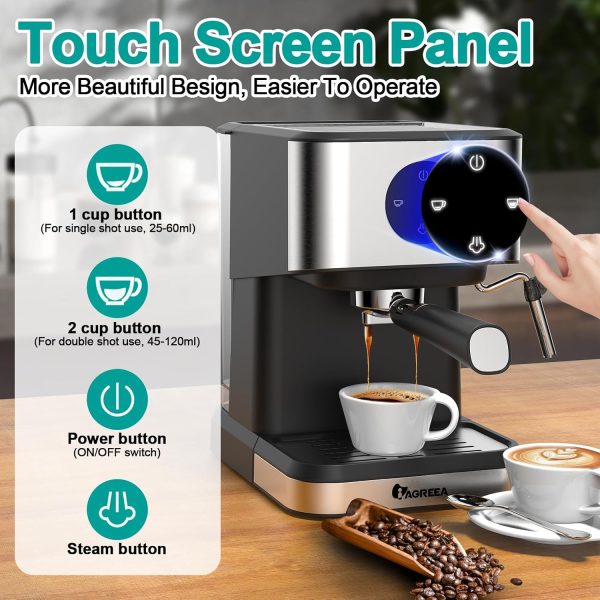 IAGREEA Espresso Machine 20 Bar, Professional Espresso Maker with Milk - Image 3