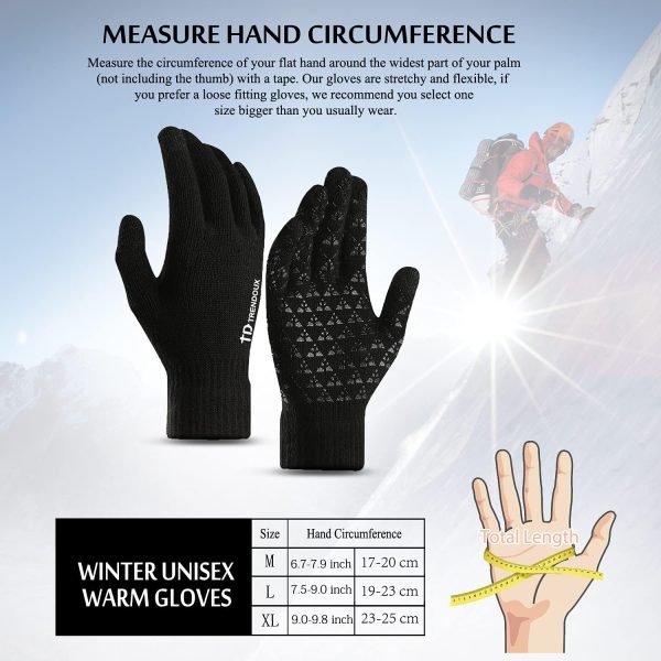 TRENDOUX Winter Gloves for Men Women - Upgraded Touch Screen Cold Weather - Image 5