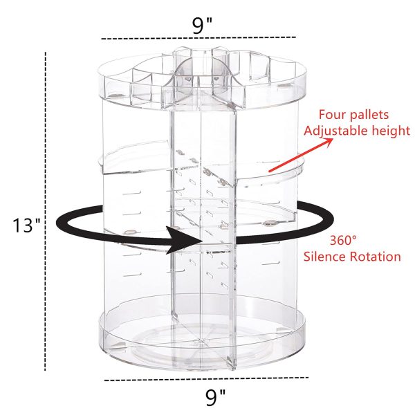 Cq acrylic 360 Degree Rotating Makeup Organizer Countertop For - Image 2