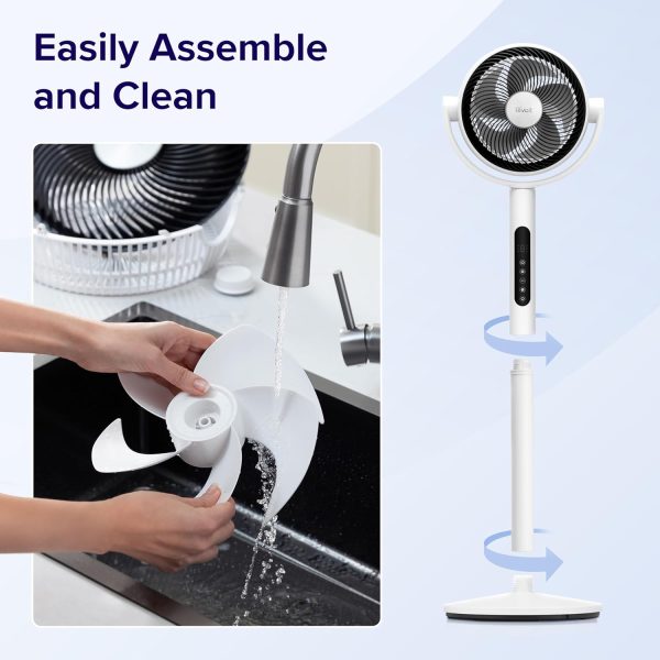 Levoit Standing Fan for Bedroom, 82ft CirculAir 120°Oscillating Fan, 20dB, - Image 7