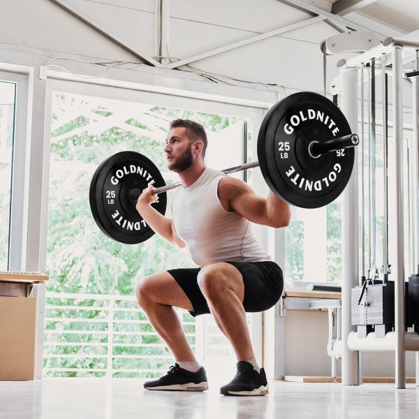 Weight Plates Set 10/15/25/35/45/55LB Rubber Olympic Bumper Plates with - Image 5
