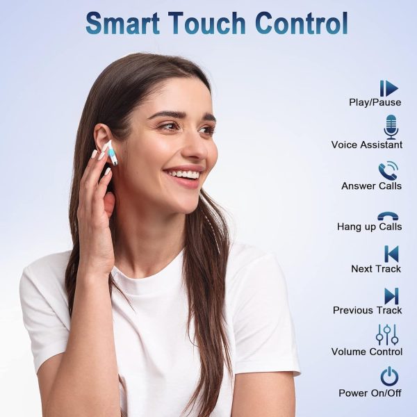 Wireless Earbuds, 2024 Bluetooth Headphones V5.3 Ear Buds Built-in ENC - Image 5