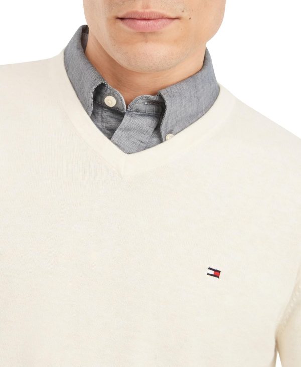Tommy Hilfiger Men's Essential Long Sleeve Cotton V-Neck Pullover Sweater - Image 2