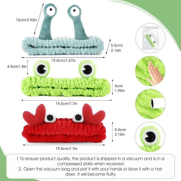 WLLHYF 3 Pack Spa Headband Face Wash Hairband Facial Makeup Head Wraps - Image 2