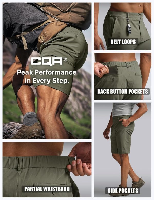 CQR Men's Hiking Cargo Shorts, Quick Dry Stretch Tactical Outdoor Shorts, - Image 6