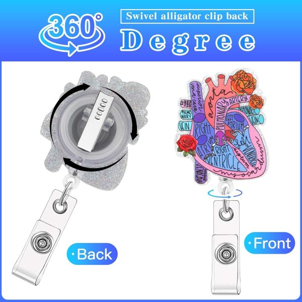 Cardiac Badge Reel Holder Retractable with ID Clip Funny Nurse Name Tag - Image 3