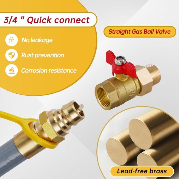 𝑵𝒆𝒘 50 FT 3/4" ID Natural Gas Hose with Quick Connect 3/4" ID Natural Gas - Image 5