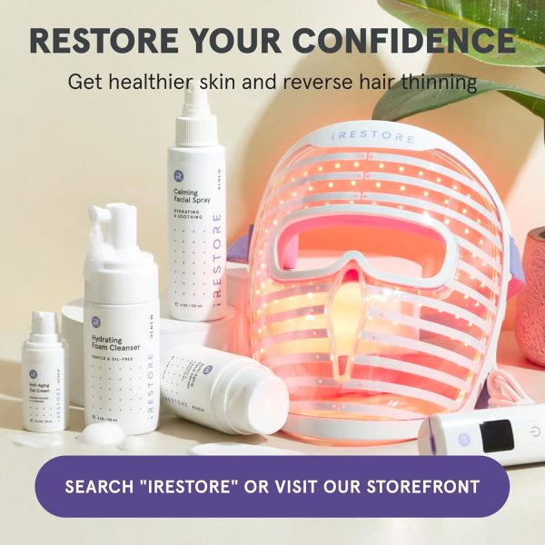 iRestore LED Face Mask Light Therapy | Blue, Infrared & Red Light Therapy - Image 8