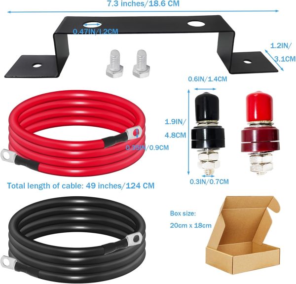Battery Relocation Kit, Remote Battery Terminals Battery Jump Post - Image 3